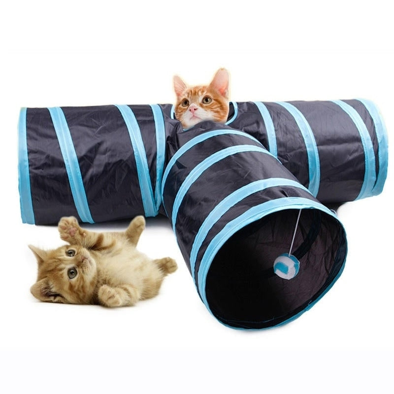 3 Way Cat Playing Tunnel Creative Pet Cat Floding Decompression Toys Image 1