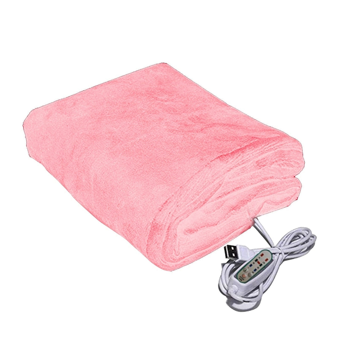 3 Levels Machine Washable Electric Blanket Thermostat Soft Plush Camping Home Office USB Heating Portable Travel For Image 8