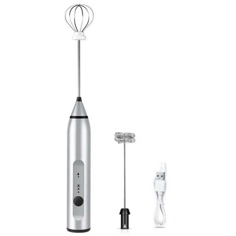 3 Speeds Hand Mixer Egg Beater Coffee Milk Drink Whisk Frother Stirrer USB Rechargeable Handheld Food Blender Tool Image 1