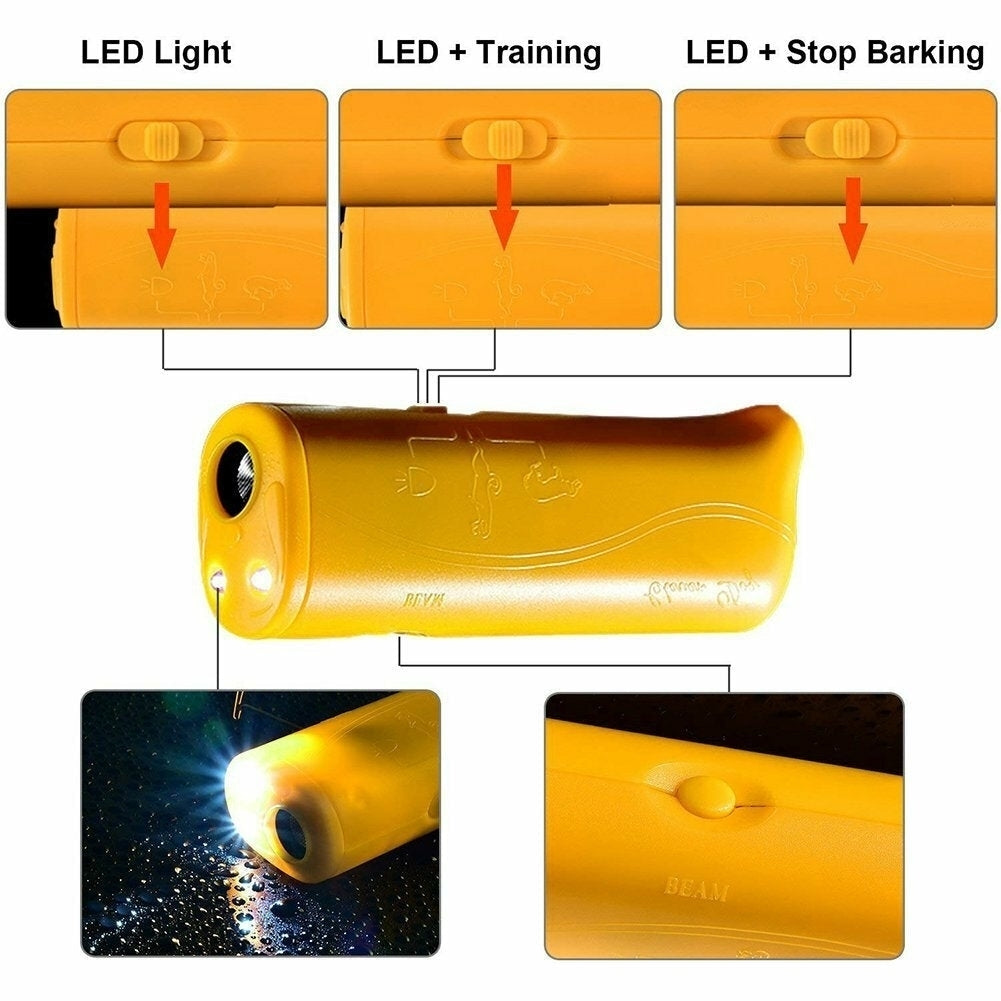 3 In 1 Anti Barking Stop Bark Ultrasonic Pet Dog Repeller Training Device Pet Trainer With LED Image 2