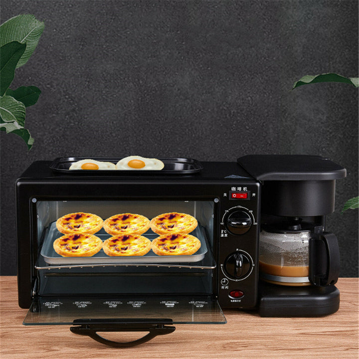 3 In 1 Electric Breakfast Machine Multi-function Coffee Maker Frying Pan Toaster Image 2