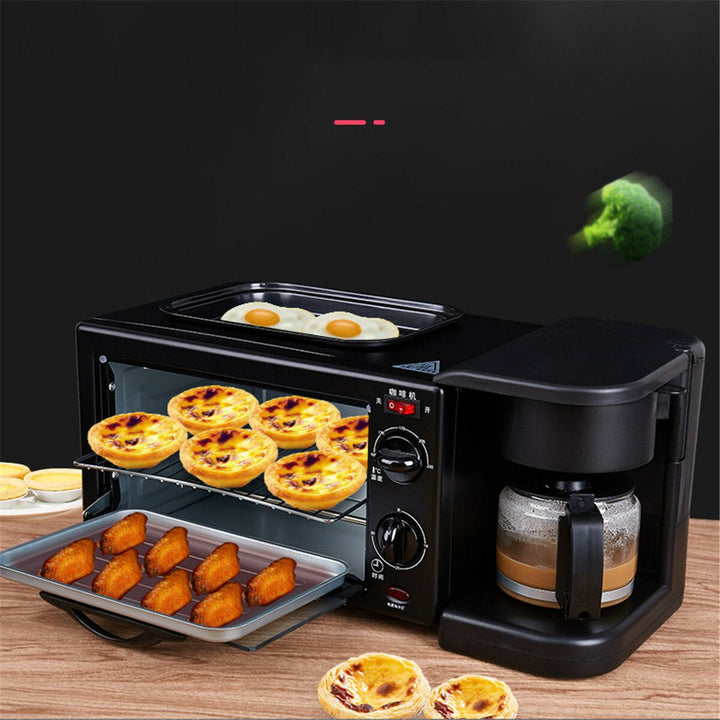 3 In 1 Electric Breakfast Machine Multi-function Coffee Maker Frying Pan Toaster Image 3