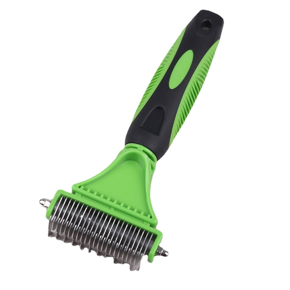 3 in 1 Dual Sided Dog Cat Hair faux Shedding Trimmer Stainless Steel Grooming Dematting Rake Comb Brush Image 6