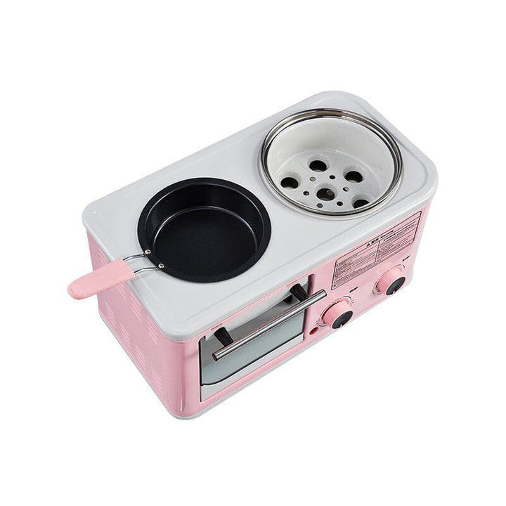 3 in 1 Electric Household Breakfast Machine Mini Bread Toaster Baking Oven Omelette Frying Pan Food Steamer Image 1