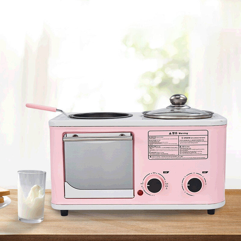 3 in 1 Electric Household Breakfast Machine Mini Bread Toaster Baking Oven Omelette Frying Pan Food Steamer Image 5