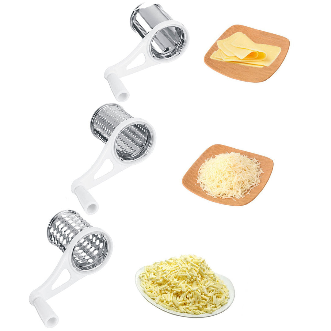 3 In 1 Manual Cheese Grater Rotary Grater Butter Vegetable Fruit Slicer Cutter Kitchen Image 7