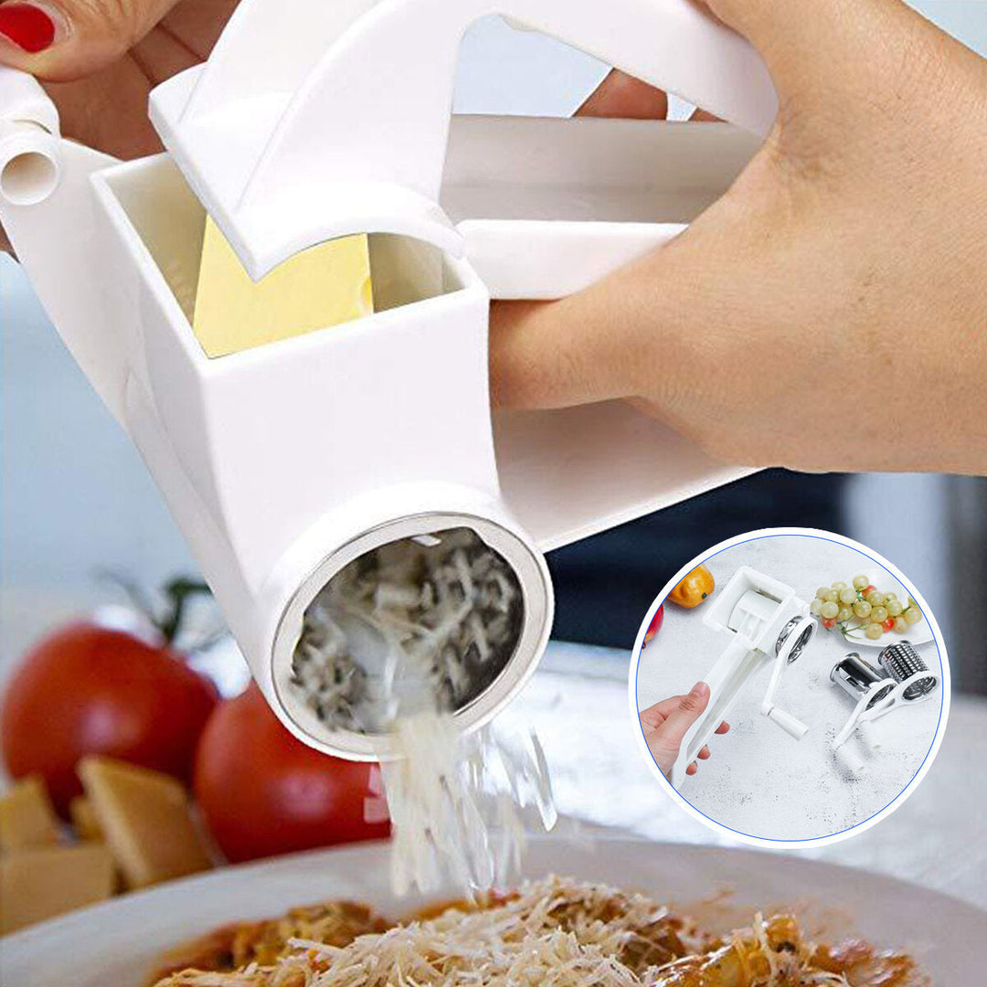 3 In 1 Manual Cheese Grater Rotary Grater Butter Vegetable Fruit Slicer Cutter Kitchen Image 9