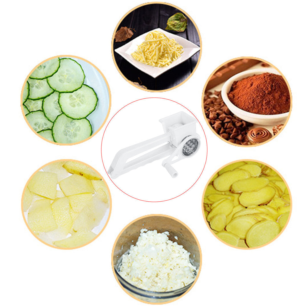 3 In 1 Manual Cheese Grater Rotary Grater Butter Vegetable Fruit Slicer Cutter Kitchen Image 11