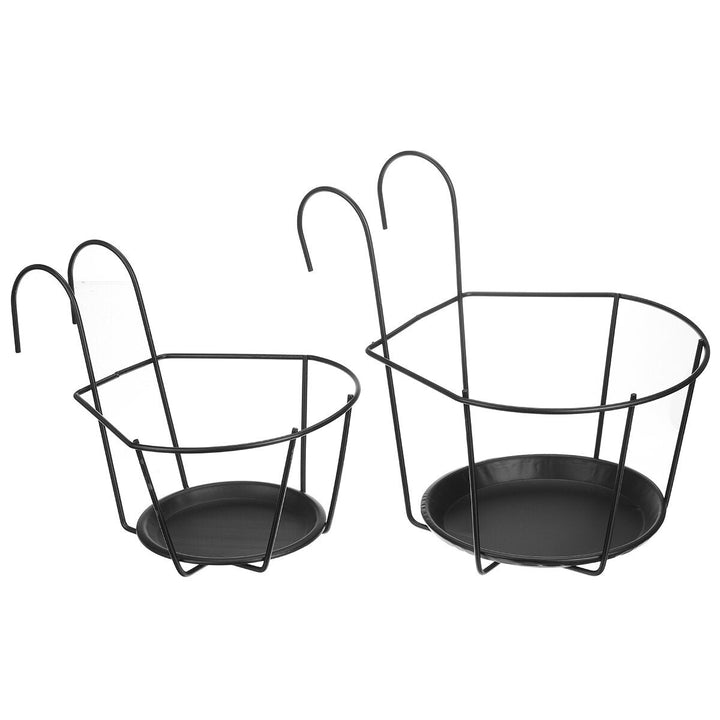 3PCS Metal Flower Holder Stand Hanging Pot Basket Plant Garden Wall Storage Rack Image 4