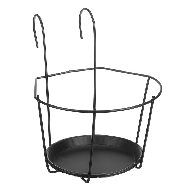 3PCS Metal Flower Holder Stand Hanging Pot Basket Plant Garden Wall Storage Rack Image 8