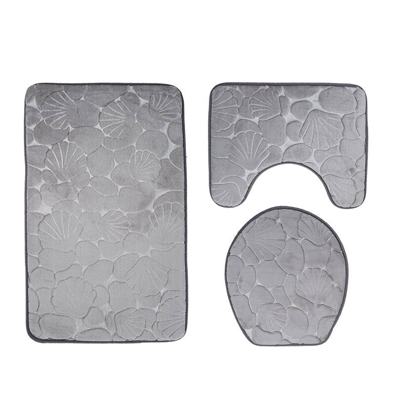 3pcs Embossing Bath Mat for Bathroom Memory Foam Bathroom Carpet Mat Toilet Mat Bathroom Floor Rug Image 7