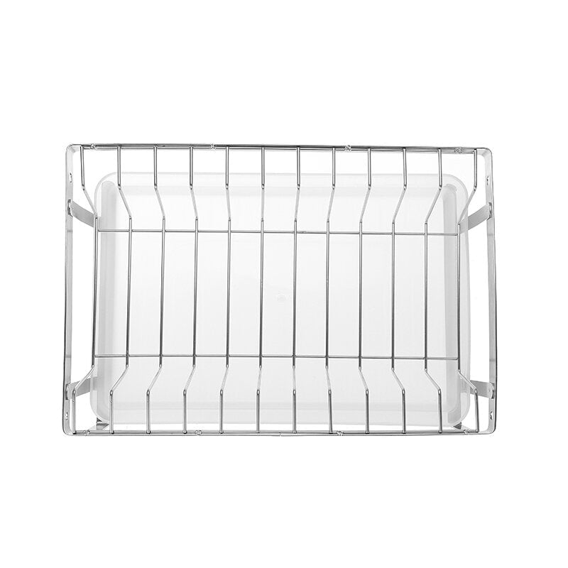 304 Stainless Steel Rack Shelf Double Layers Storage Drying Bowl for Kitchen Dishes Arrangement Image 1