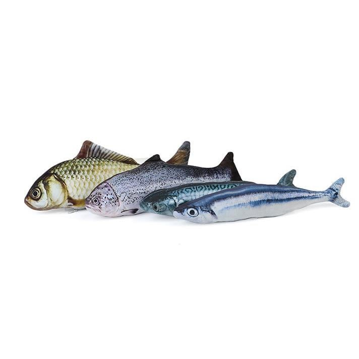 30cm Large Size Interactive Pets Pillow Catnip Toys Simulation Plush Fish Shape Doll Chew Bite Cat Toys Image 5