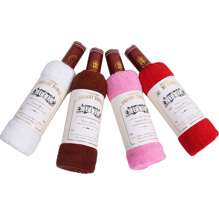 34x72cm Bagged Microfiber Absorbent Wine Shape Towel Festival Valentine Weeding Gift Party Decor Image 2