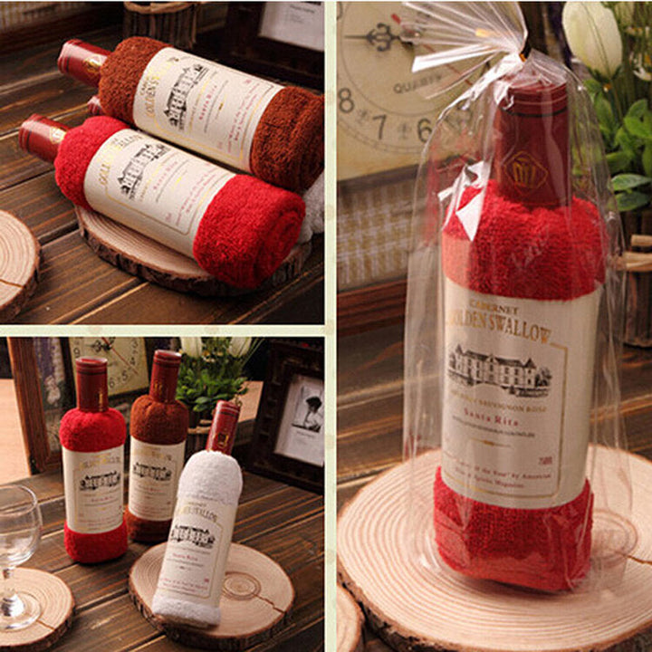 34x72cm Bagged Microfiber Absorbent Wine Shape Towel Festival Valentine Weeding Gift Party Decor Image 7