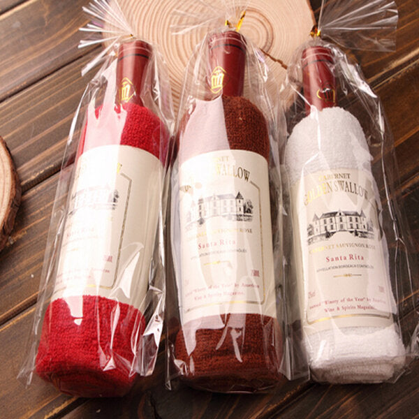 34x72cm Bagged Microfiber Absorbent Wine Shape Towel Festival Valentine Weeding Gift Party Decor Image 9