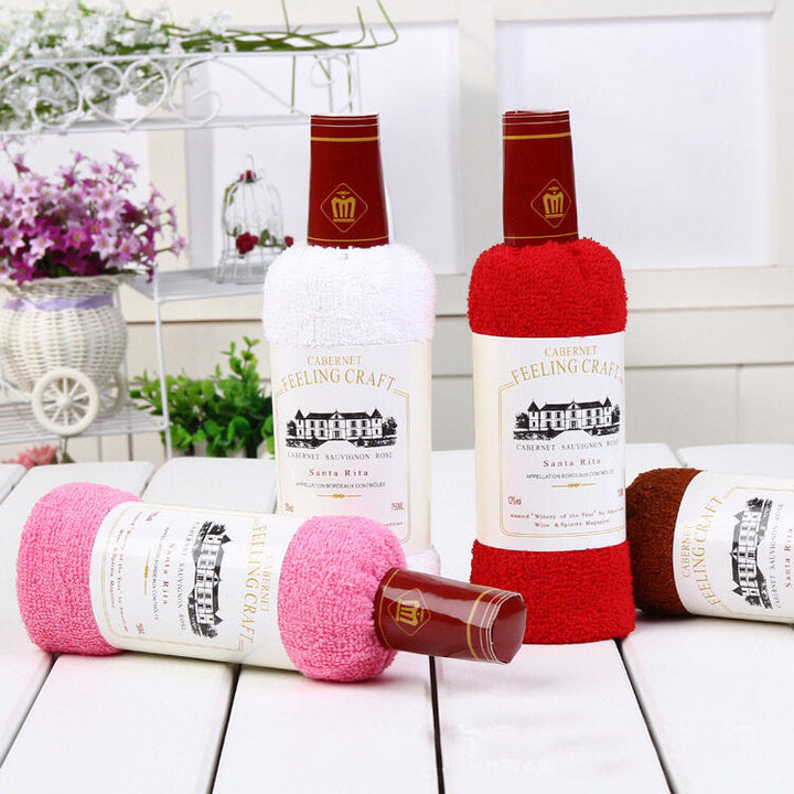 34x72cm Bagged Microfiber Absorbent Wine Shape Towel Festival Valentine Weeding Gift Party Decor Image 10