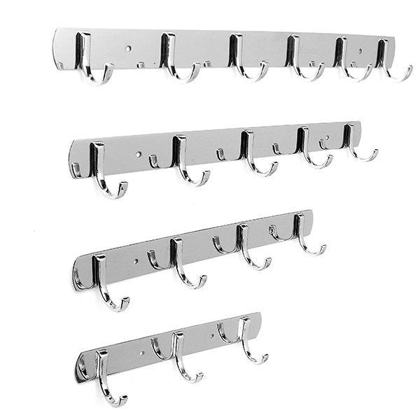 3,4,5,6 Hooks Wall Door Stainless Steel Kitchen Clothes Hook Hanger Image 1