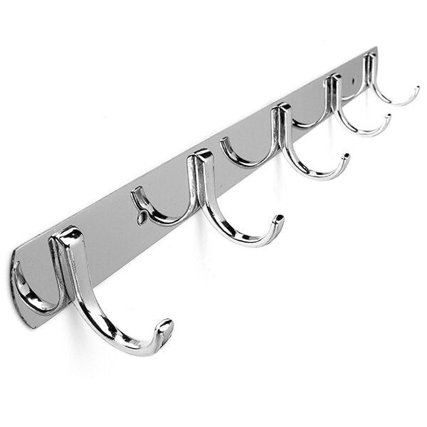 3,4,5,6 Hooks Wall Door Stainless Steel Kitchen Clothes Hook Hanger Image 9