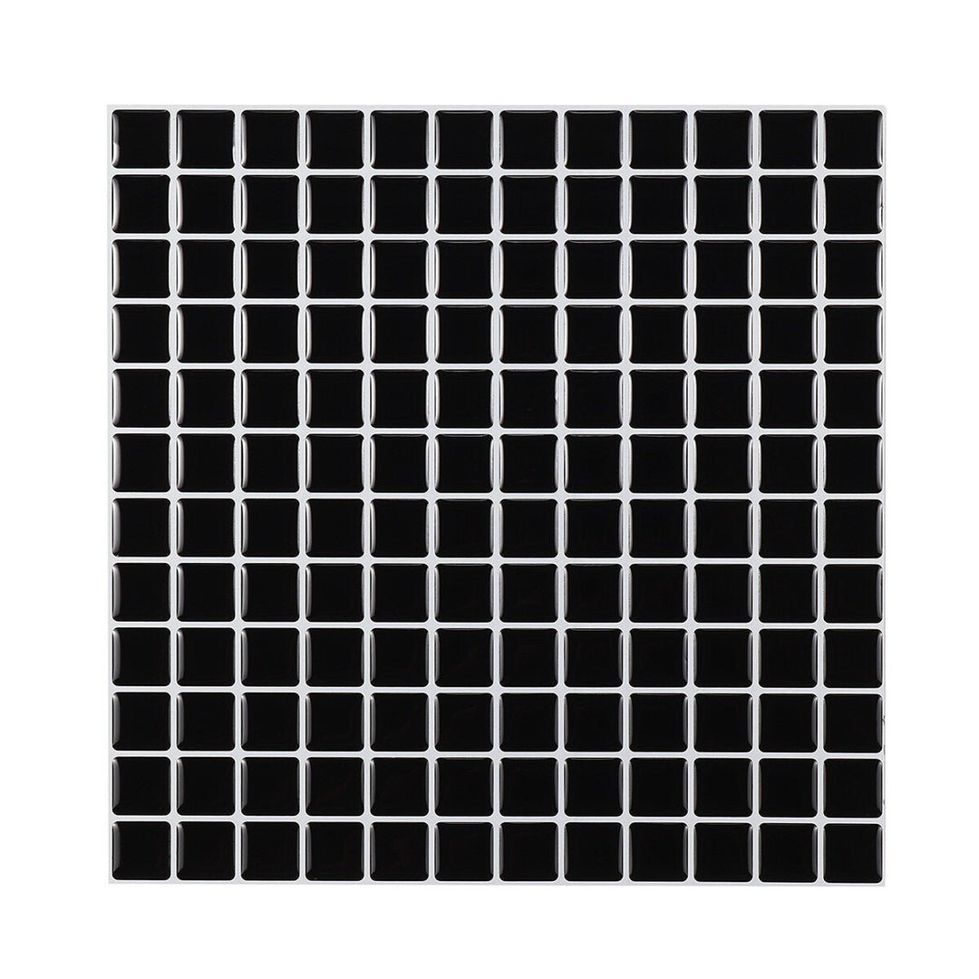 3D Mosaics Waterproof and Oil-proof Black White Crystal Epoxy Three-dimensional Self-adhesive Wall Sticker Image 5