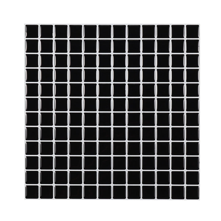 3D Mosaics Waterproof and Oil-proof Black White Crystal Epoxy Three-dimensional Self-adhesive Wall Sticker Image 5