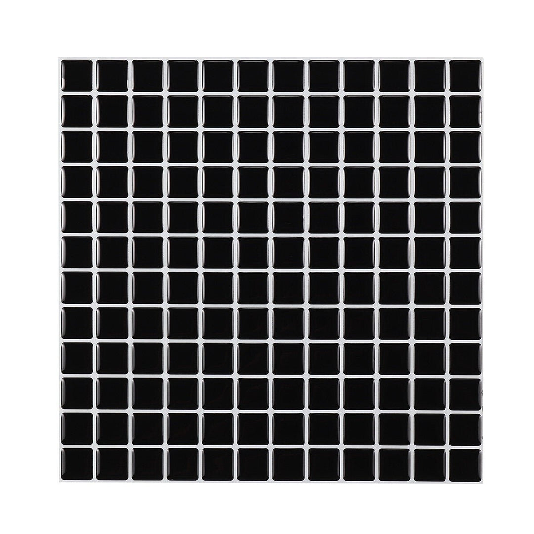 3D Mosaics Waterproof and Oil-proof Black White Crystal Epoxy Three-dimensional Self-adhesive Wall Sticker Image 1