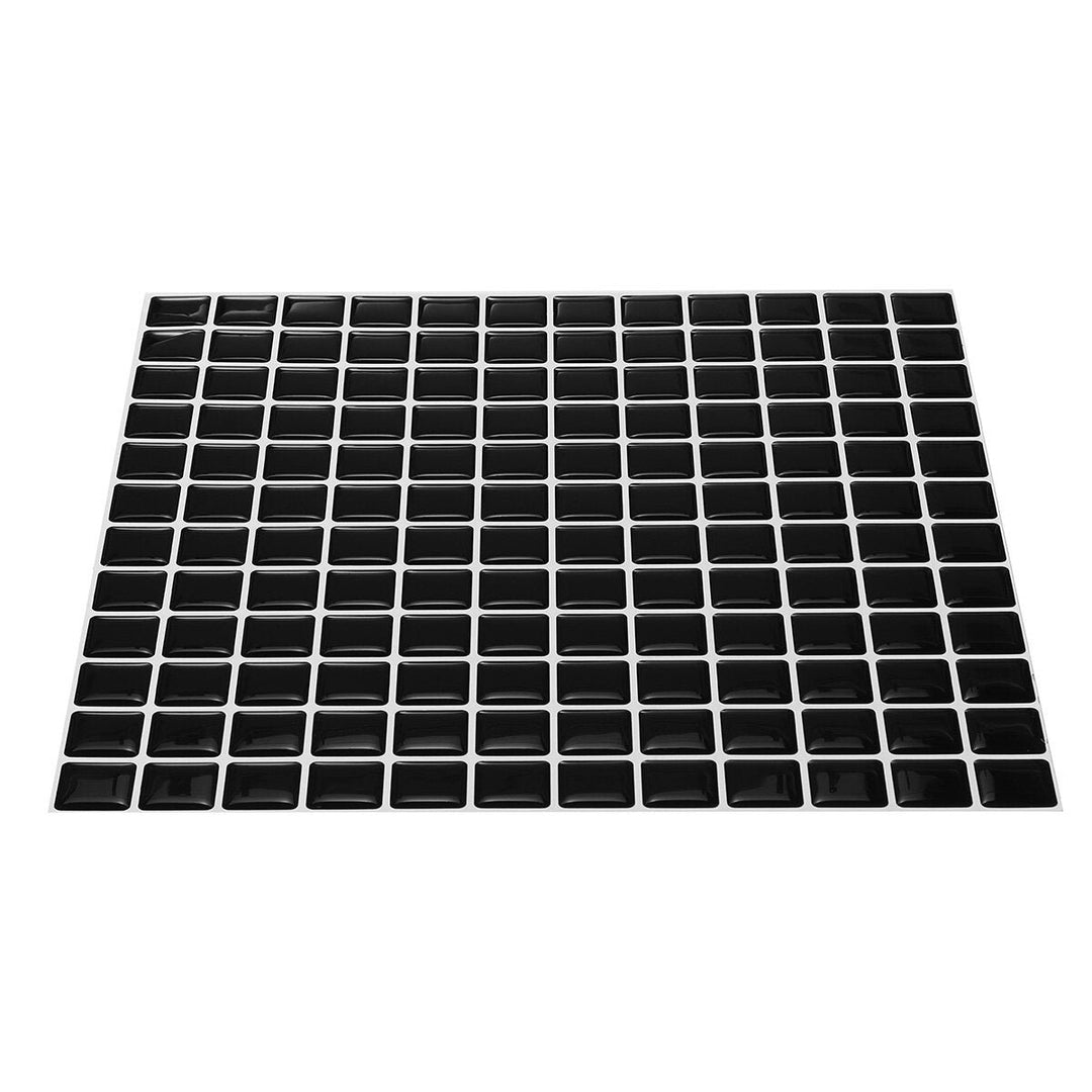 3D Mosaics Waterproof and Oil-proof Black White Crystal Epoxy Three-dimensional Self-adhesive Wall Sticker Image 7