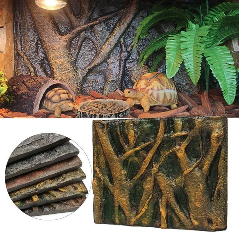 3D Foam Rock Reptile Aquarium Fish Tank Background Backdrop Board Decorations Image 1