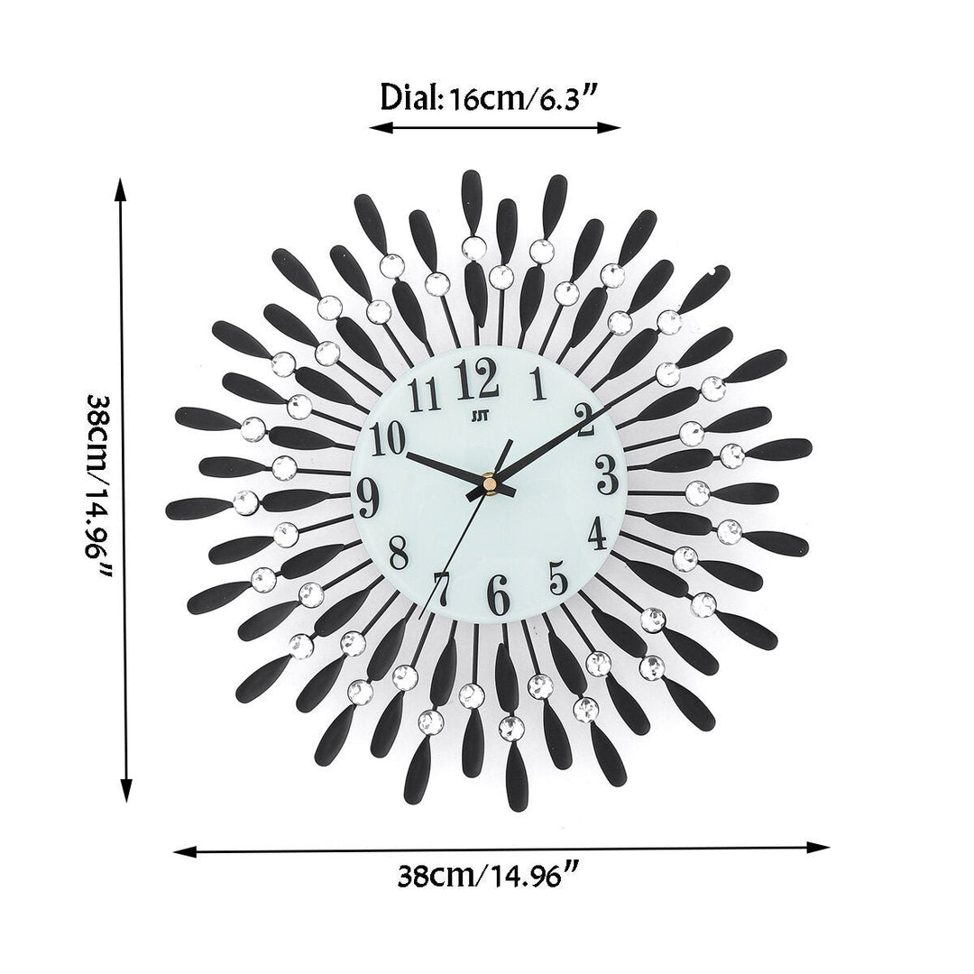 38 x 38 cm Wall Clock Hanging Silent Quartz Battery Powered Watch Home Decoration Image 9