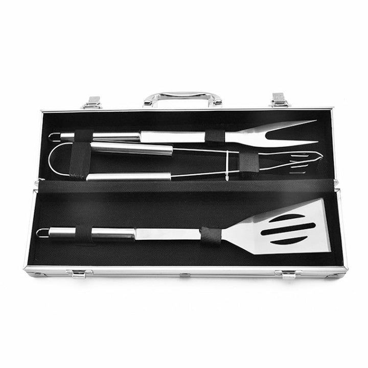 3PCS BBQ Grill Tool Set Cooking Utensils Stainless Steel Barbeque Portable Case Image 1