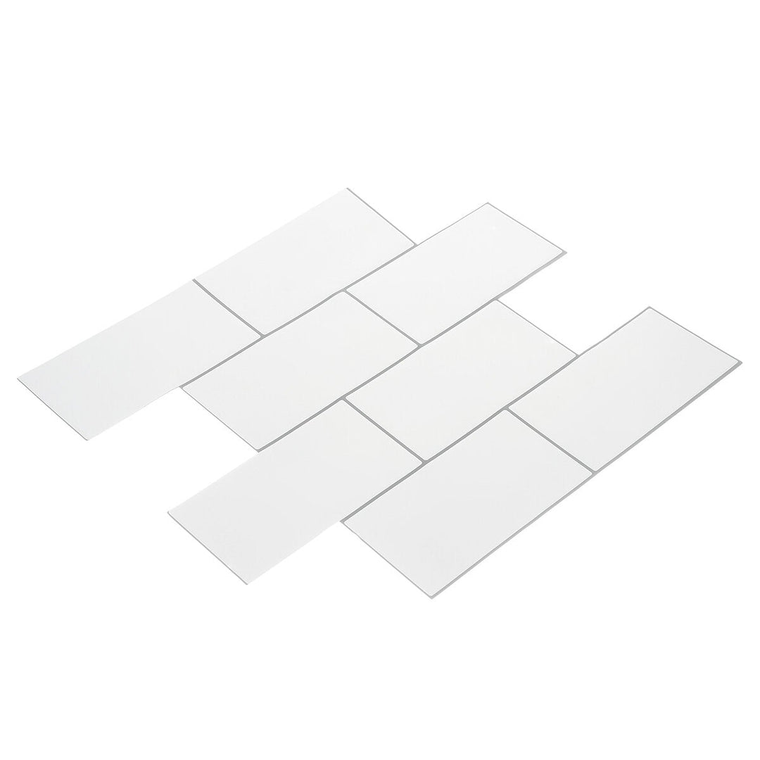 3D Tile Wall Sticker White Self-Adhesive Decal Home Kitchen Bathroom Mural Decoration Image 2