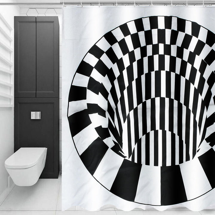 3D Effect Geometric Square Bathroom Bath Shower Curtain 180180cm w, 12 Image 4