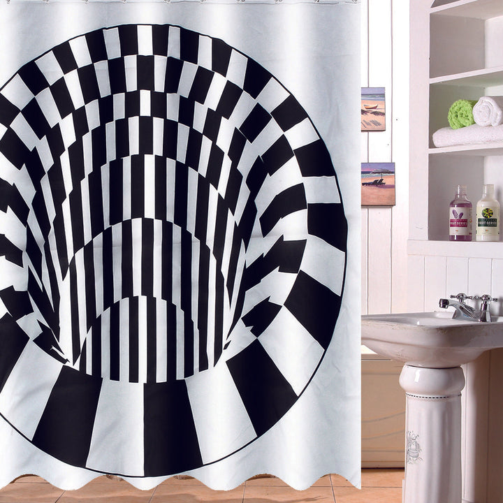 3D Effect Geometric Square Bathroom Bath Shower Curtain 180180cm w, 12 Image 5