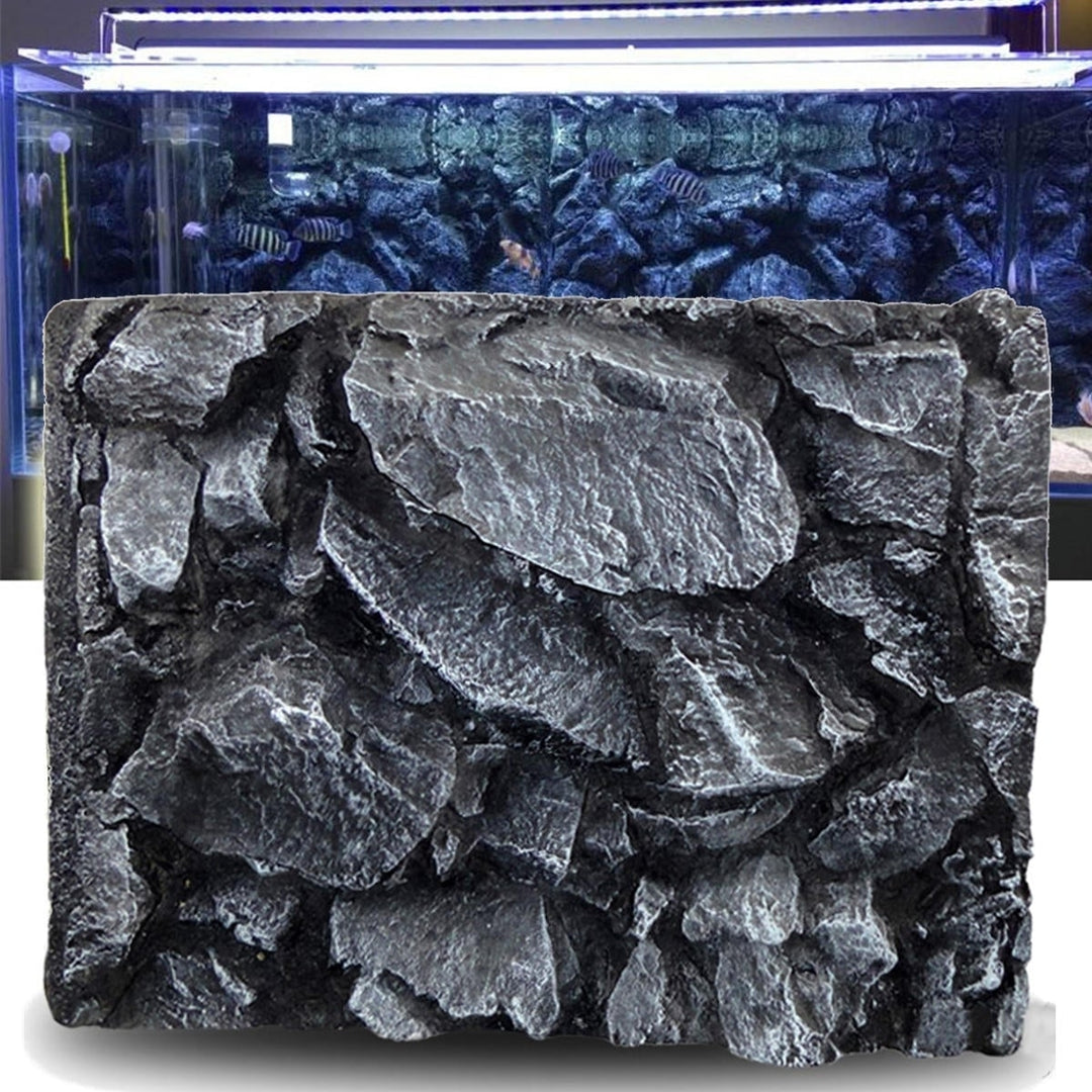 3D Rock Stone Aquarium Background Reptile Fish Tank Backdrop Decorations Image 5