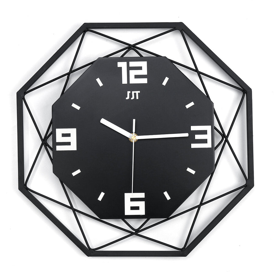 3D Wall Iron Hanging Clock 13Inch 35CM Luminous Glow in The Dark Quartz Bedroom Image 1