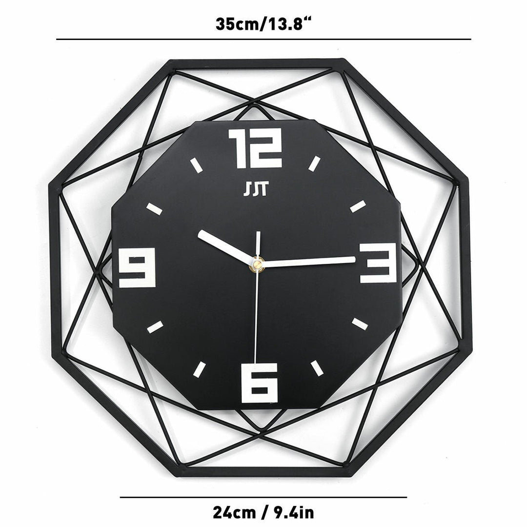 3D Wall Iron Hanging Clock 13Inch 35CM Luminous Glow in The Dark Quartz Bedroom Image 9