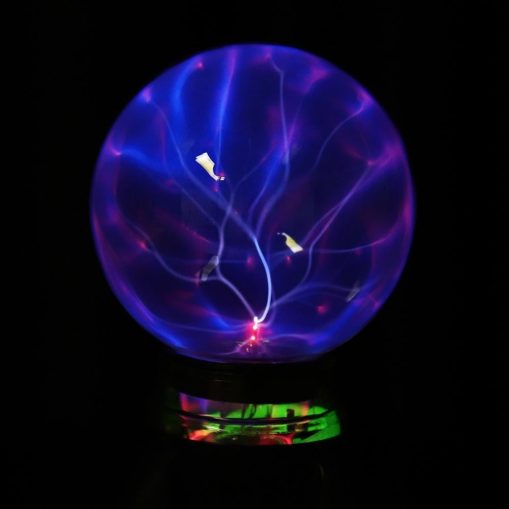 5 Inch Music Plasma Ball Sphere Light Crystal Light Magic Desk Lamp Novelty Bule Light Image 4