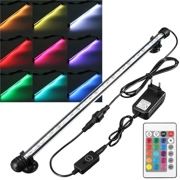 4.5W 60CM Submersible Remote Control,Button 60CM 30 LED RGB Night Lamp for Aquarium Tank Fish Pond Image 2