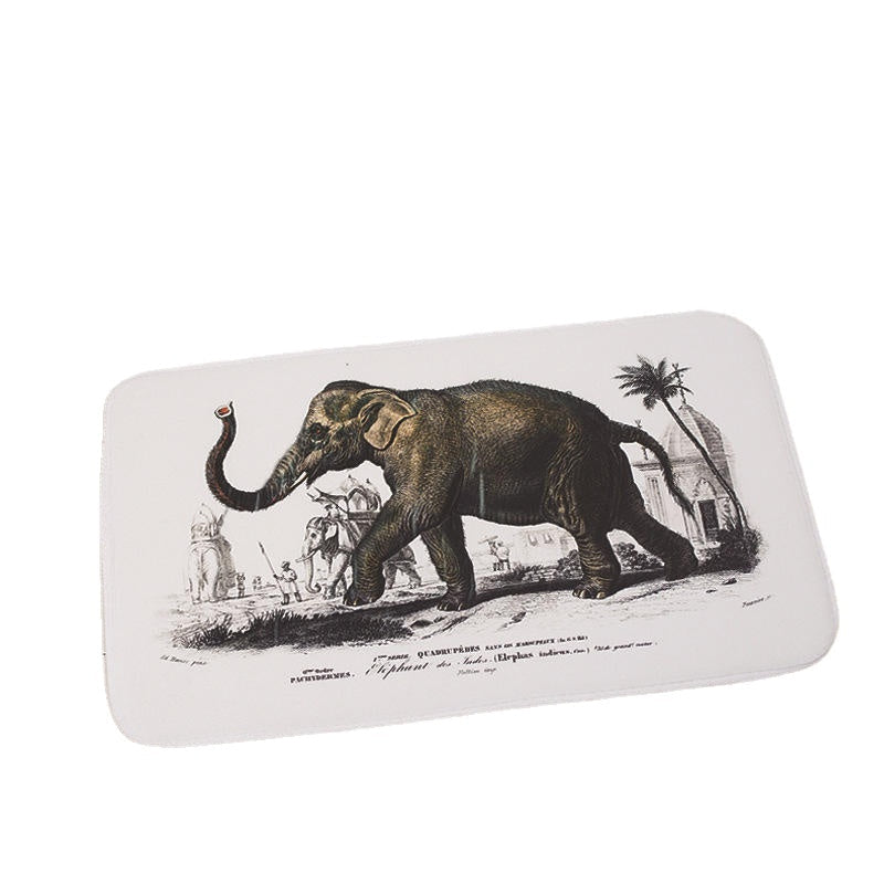 40x60CM Non-Slip Bath Mats Washroom Carpet LOVE Rose Elephant Dog Printed Floor Carpet Pad Rugs Image 2