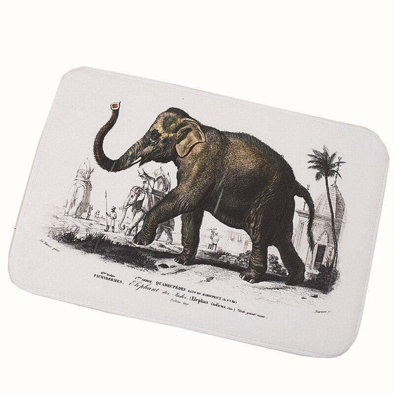 40x60CM Non-Slip Bath Mats Washroom Carpet LOVE Rose Elephant Dog Printed Floor Carpet Pad Rugs Image 7