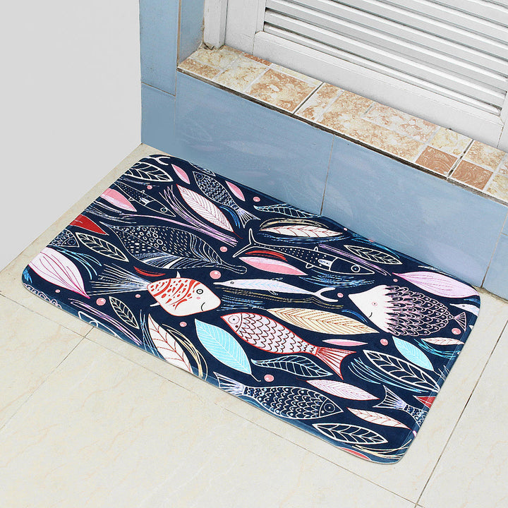 4575cm Bathroom Shower Bath Mat Non Slip Back Carpet Mat Toilet Rug Leaves Design Image 11