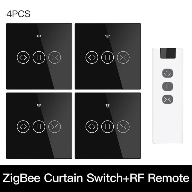 433MHz Smart Touch Curtain Switch Roller Blinds Shutter Wireless Control Relay Status Works with Alexa Google Home Image 1