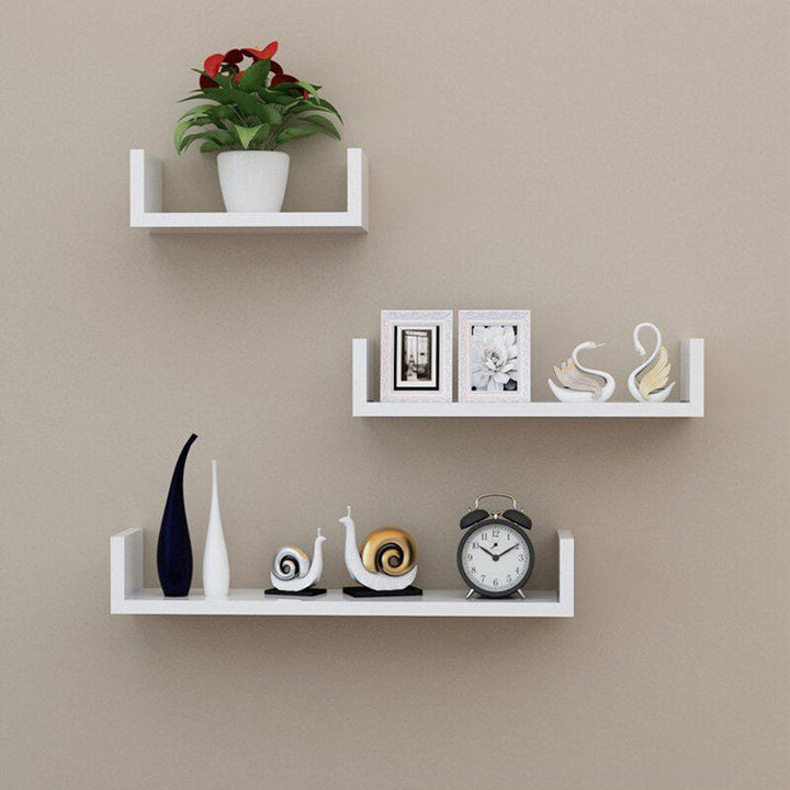 3Pcs Wooden Wall Shelf Wall-mounted Organiser Image 4