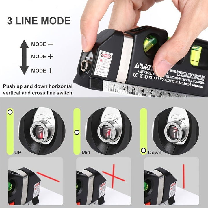 4 In 1 Infrared Laser Level Cross Tape 2.5M Multipurpose Measuring Tool Image 7