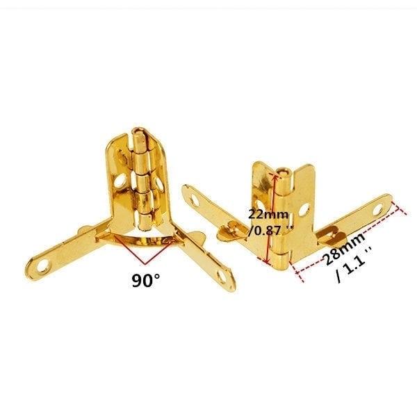 4 pcs Metal Box Quadrant Hinge Wooden box support hinge Image 5