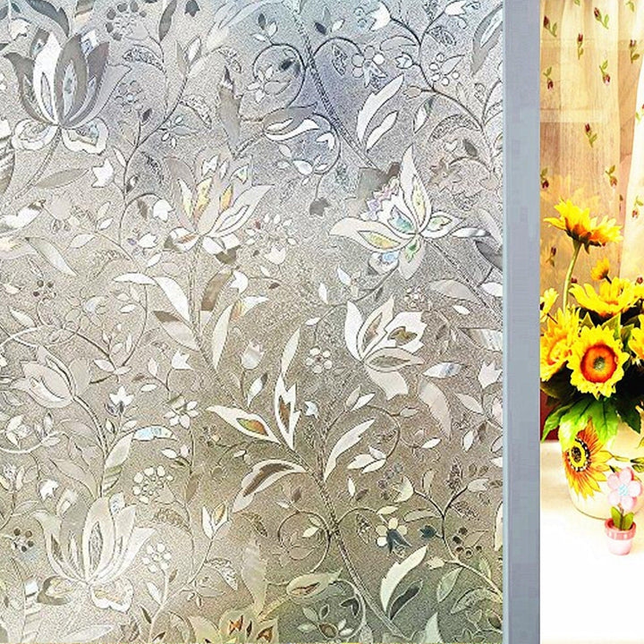 45cm2m Static Glueless Reusable Removable Flower Window Glass Film Home Decoration Image 6