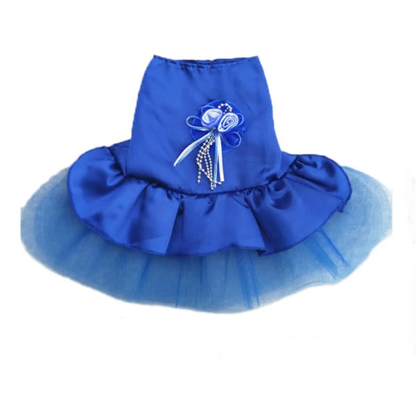 4 Colors Summer Puppy Pet Dog Tutu Lace Satin Skirt Cat Princess Party Wedding Dress Image 1