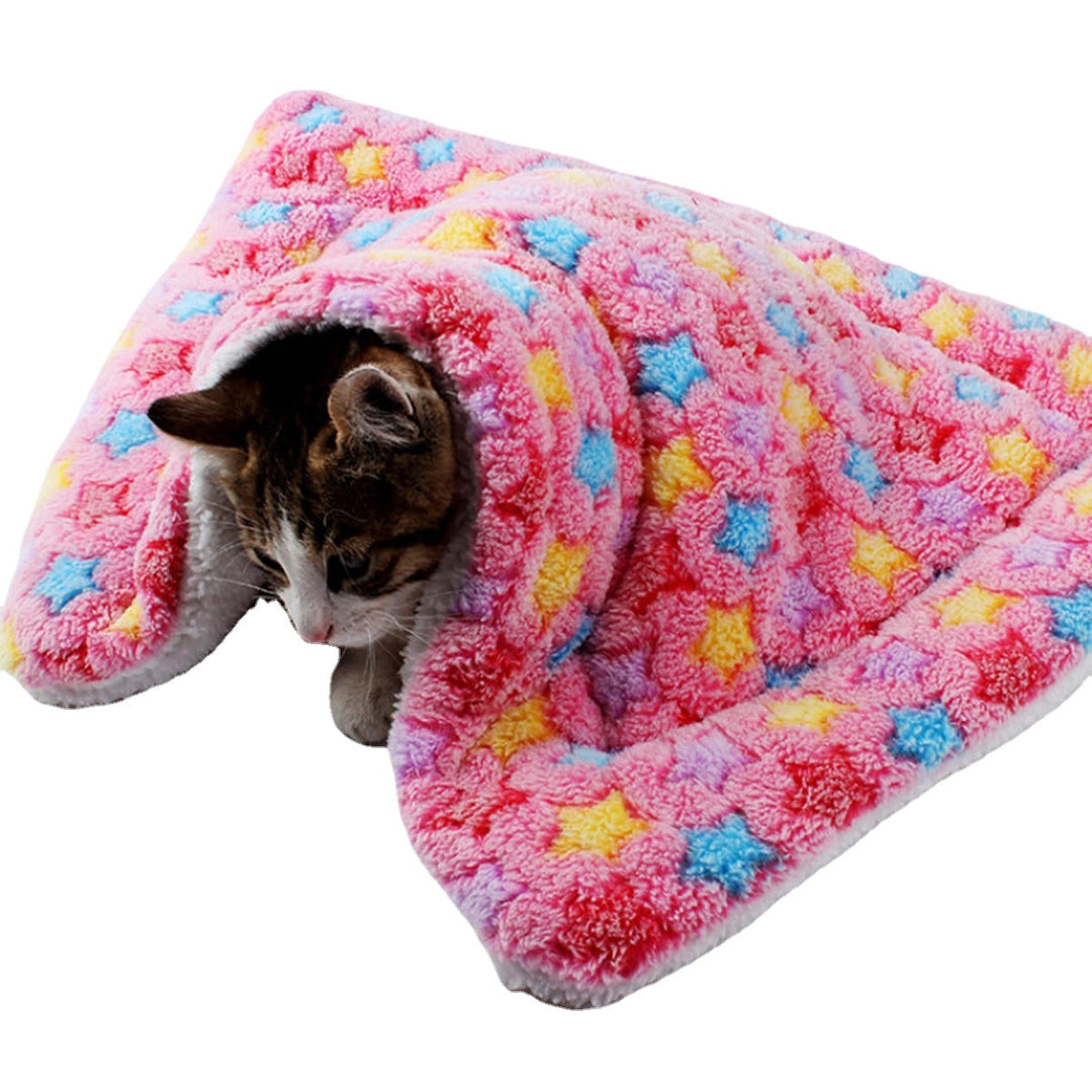 4 Sizes Soft Cosy Warm Fleece Pet Dog Cat Animal Blanket Velvet Bed Mat Cozy Pad Pet Mat Image 3