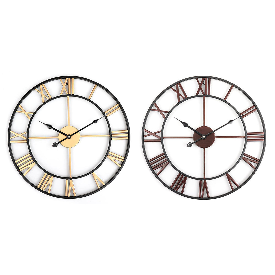 45cm Large Wall Clock Big Roman Numerals Giant Open Face Metal For Home Outdoor Garden Image 1