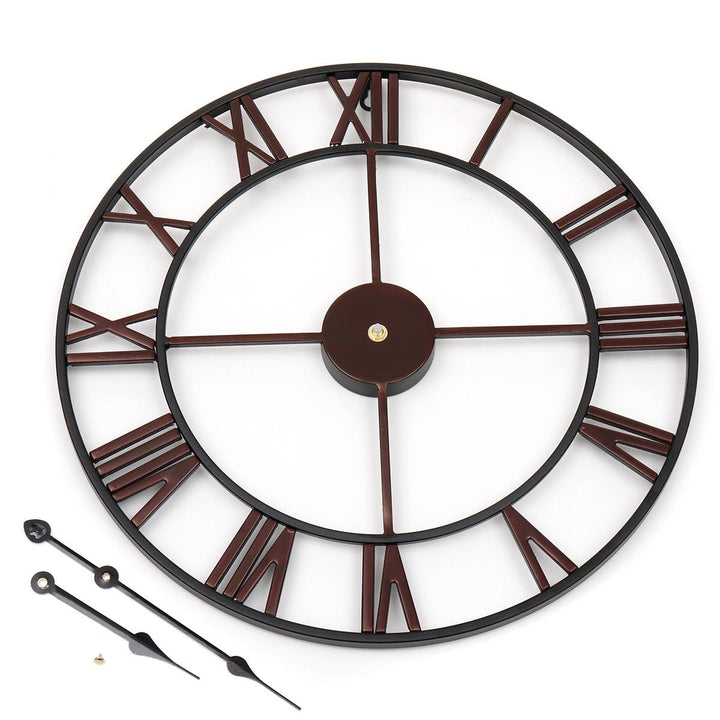 45cm Large Wall Clock Big Roman Numerals Giant Open Face Metal For Home Outdoor Garden Image 6